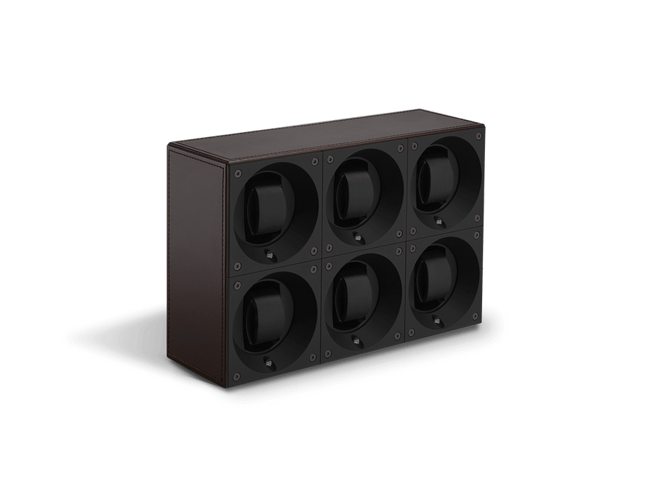 Masterbox 6 Positions Brown Toledo Leather Brown Stitches - SwissKubik