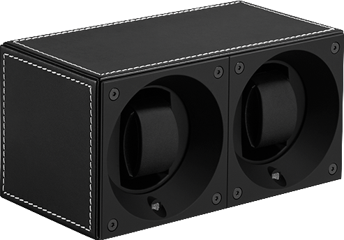 Masterbox Duo Black Toledo Leather White Stitches - SwissKubik