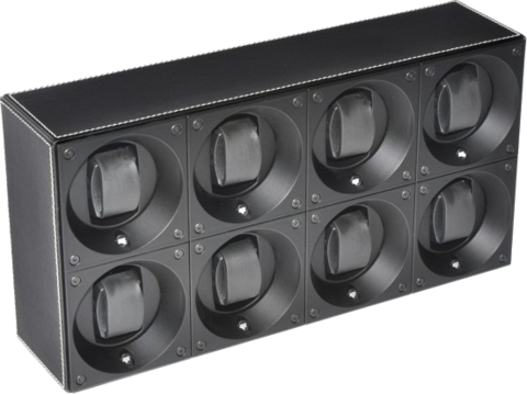 Masterbox 8 Positions Black Toledo Leather White Stitches - SwissKubik