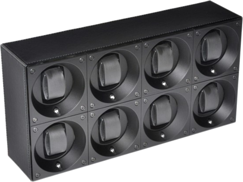 Masterbox 8 Positions Black Toledo Leather Black Stitches - SwissKubik
