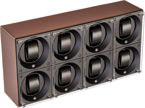 Masterbox 8 Positions Brown Toledo Leather Brown Stitches - SwissKubik