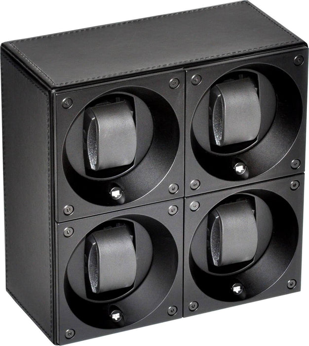 Masterbox Quattro Black Toledo Leather Black Stitches - SwissKubik